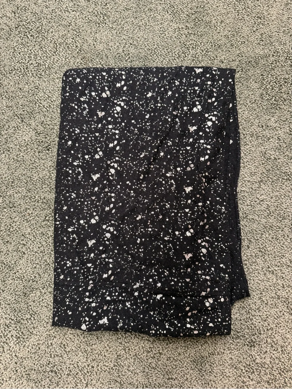 metallic silver splatter infinity scarf